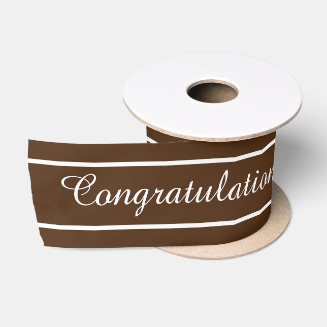 Topography Text Changeable Coffee. Satin Ribbon (Spool)