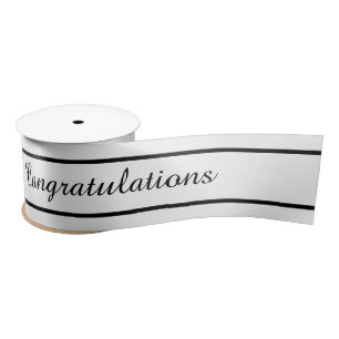 Topography Text Changeable White. Satin Ribbon