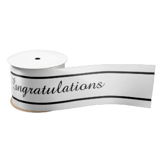 Topography Text Changeable White. Satin Ribbon