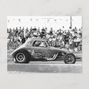 topolino fiat drag race postcard