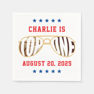 TopOne Fighter Pilot Themed First Birthday Napkin