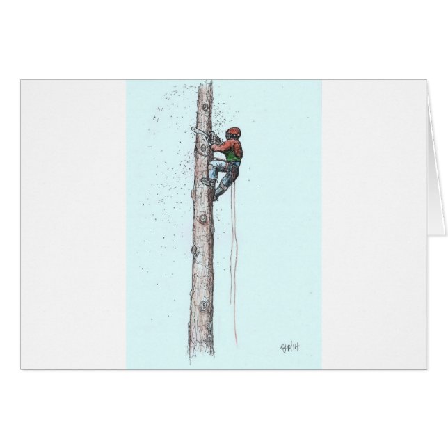 Topping out Arborist Tree Surgeon (Front Horizontal)