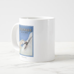 Tops the Nation - Skiing Promotional Poster Large Coffee Mug