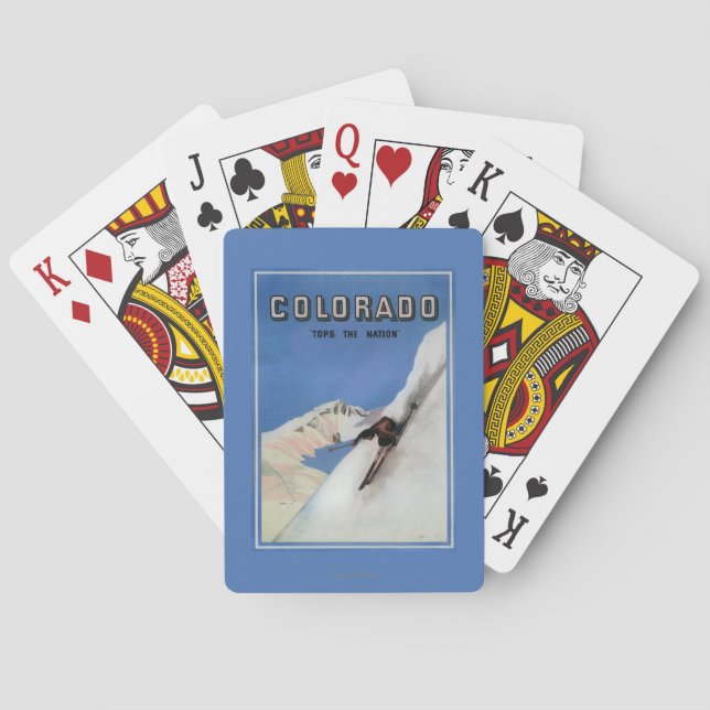 Tops the Nation - Skiing Promotional Poster Playing Cards (Back)