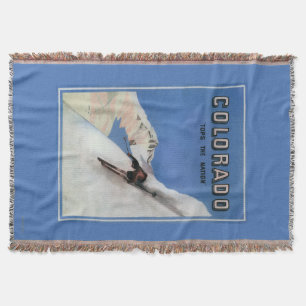 Tops the Nation - Skiing Promotional Poster Throw Blanket