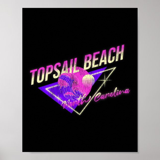 Topsail Beach, Nc Summertime Surfing Destinations  Poster (Front)