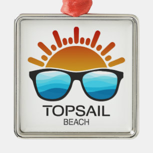 Topsail Beach North Carolina Sunglasses Metal Ornament