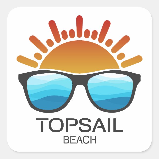 Topsail Beach North Carolina Sunglasses Square Sticker (Front)