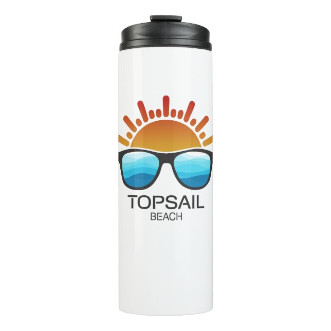 Topsail Beach North Carolina Sunglasses Thermal Tumbler (Front)