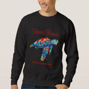 TopSail Beach North Carolina Watercolor Sea Turtle Sweatshirt