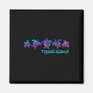 Topsail Island Beach Design Tribal Turtle Gift Magnet