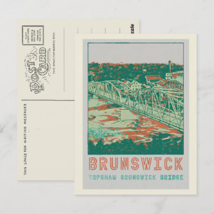 Topshaw Brunswick Bridge Maine USA Postcard