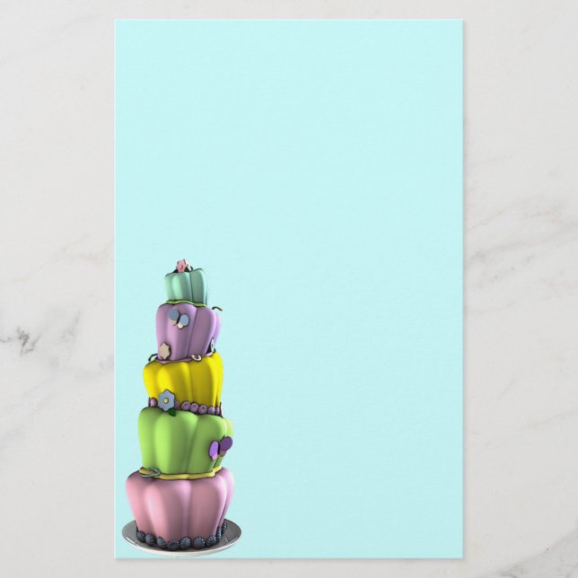 Topsy Turvy Cake stationery (Front)
