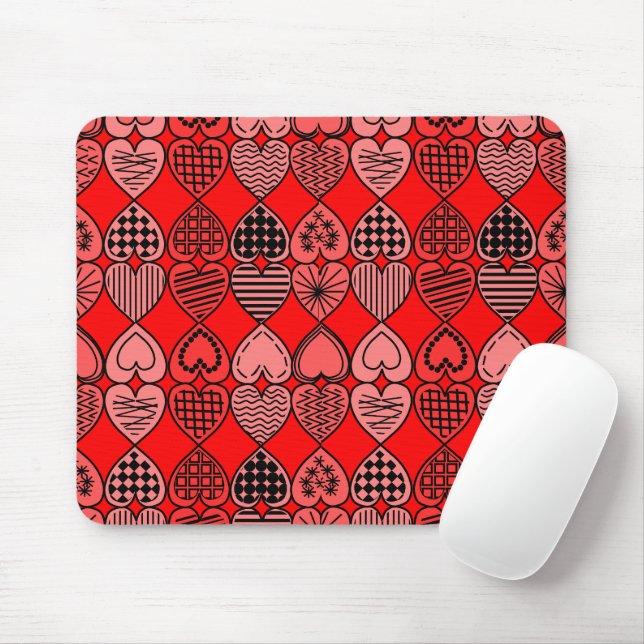 Topsy Turvy Hearts Mouse Pad (With Mouse)