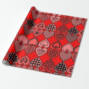 Topsy Turvy Hearts Wrapping Paper