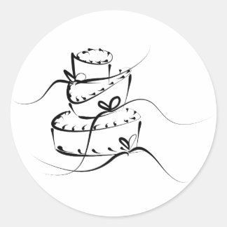 Topsy Turvy Wedding Cake Classic Round Sticker