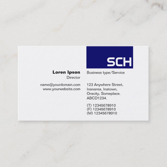 TopTag - Deep Navy Business Card (Front)