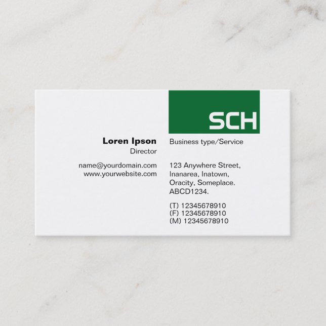 TopTag - Forest Green Business Card (Front)