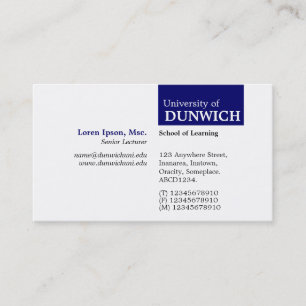 TopTag University - Deep Navy Business Card