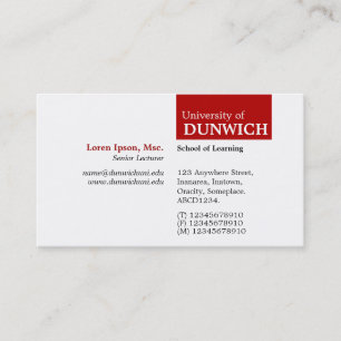 TopTag University - Ruby Red Business Card