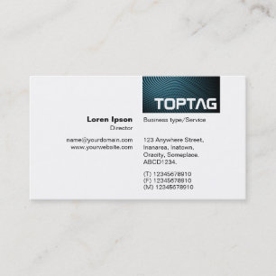 TopTag v2 - Blue Electric pool 01 Business Card