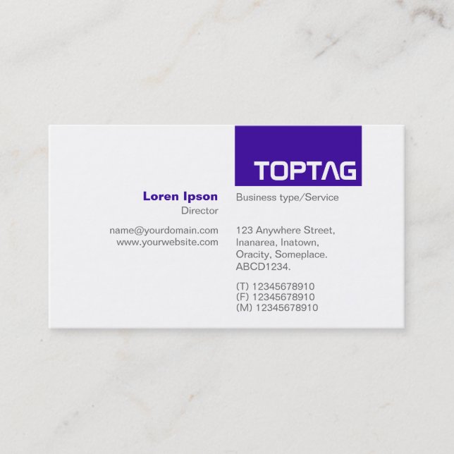 TopTag v2 - Storm Blue Business Card (Front)