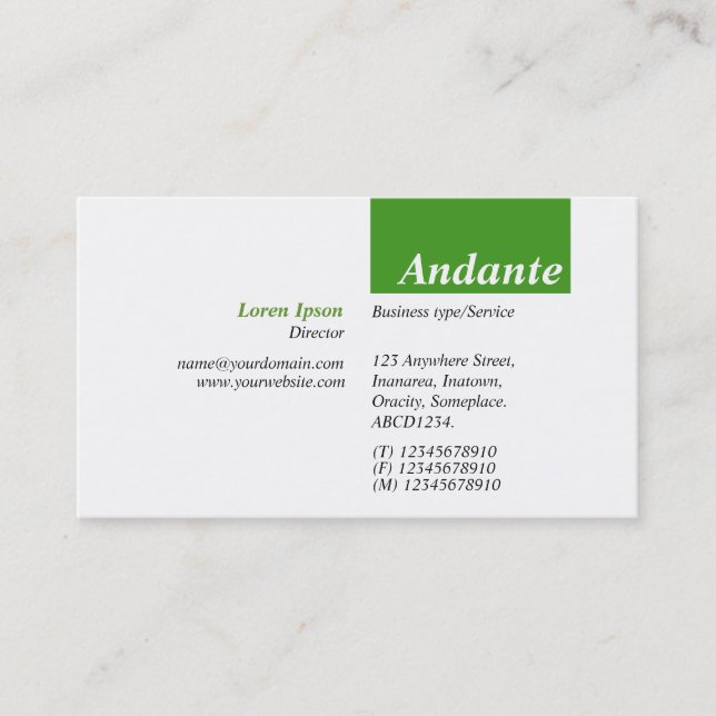 TopTag v3 - Avocado Green Business Card (Front)
