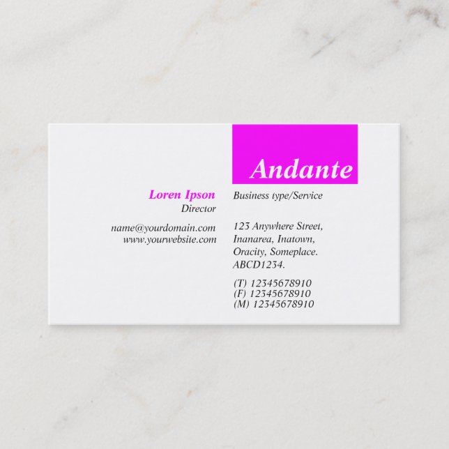 TopTag v3 - Magenta Business Card (Front)