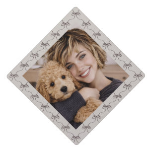 Toque De Diplômé 1 Photo Marron Taupe Noeuds Motif