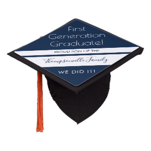 Toque De Diplômé 1re génération Succès des diplômés Nom de fam