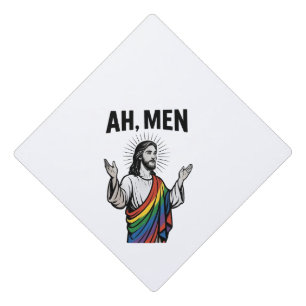 Toque De Diplômé Ah Men Funny LGBT Gay pride Jesus Rainbow