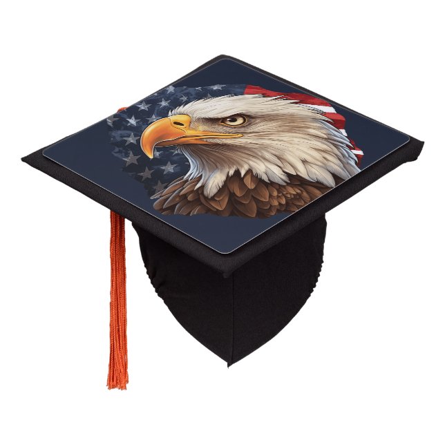 Toque De Diplômé Aigle à drapeau américain (Incliné)