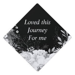 Toque De Diplômé Aimé ce voyage pour moi Rose blanche Tassel Topper