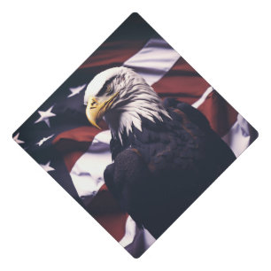 Toque De Diplômé American Bald Eagle with American Flag Tassel Topp