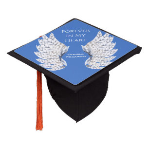 Toque De Diplômé Angel Wings Blue Hommage Memorial Graduation
