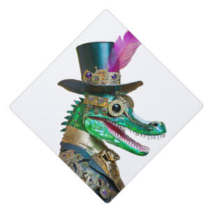 Toque De Diplômé Animal de la fête Steampunk du Mardi Gras Alligato