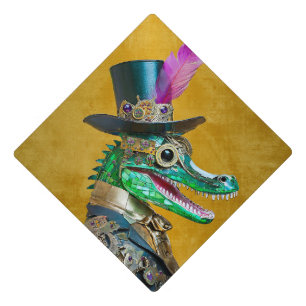 Toque De Diplômé Animal de la fête Steampunk du Mardi Gras Alligato