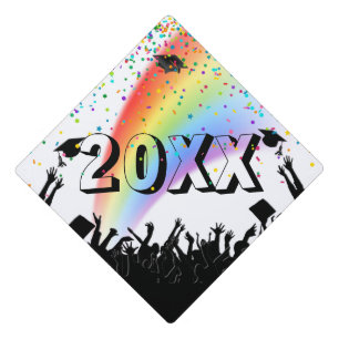 Toque De Diplômé Année d'études supérieures avec Confetti et Rainbo