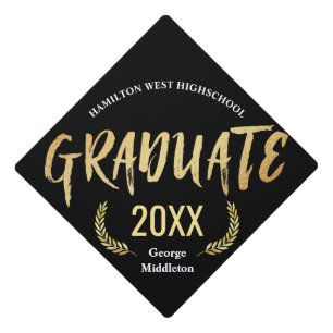 Toque De Diplômé Année d'or de diplômé de guirlande de laurier