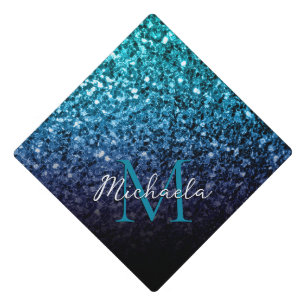 Toque De Diplômé Aqua Blue ombre fausse parties scintillant scintil