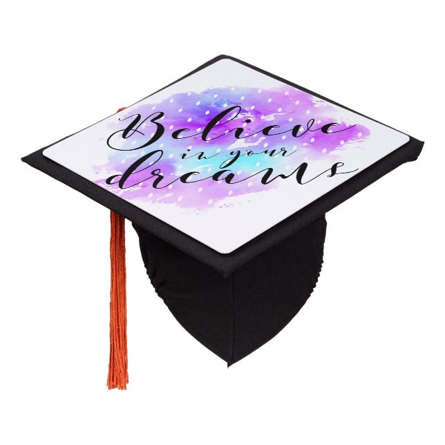 Toque De Diplômé Aquarelle Croyez en vos rêves (Incliné)