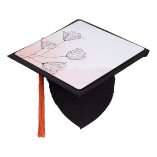 Toque De Diplômé Aquarelle rose romantique Floral Élégant