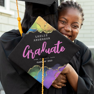 Toque De Diplômé Arc en arc et diplômé en or