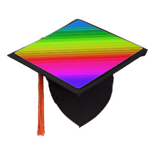 Toque De Diplômé Arc-en-ciel rayé