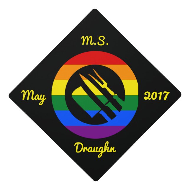Toque De Diplômé Arts culinaires Hosp. de LGBT d'arc-en-ciel fait (Devant)