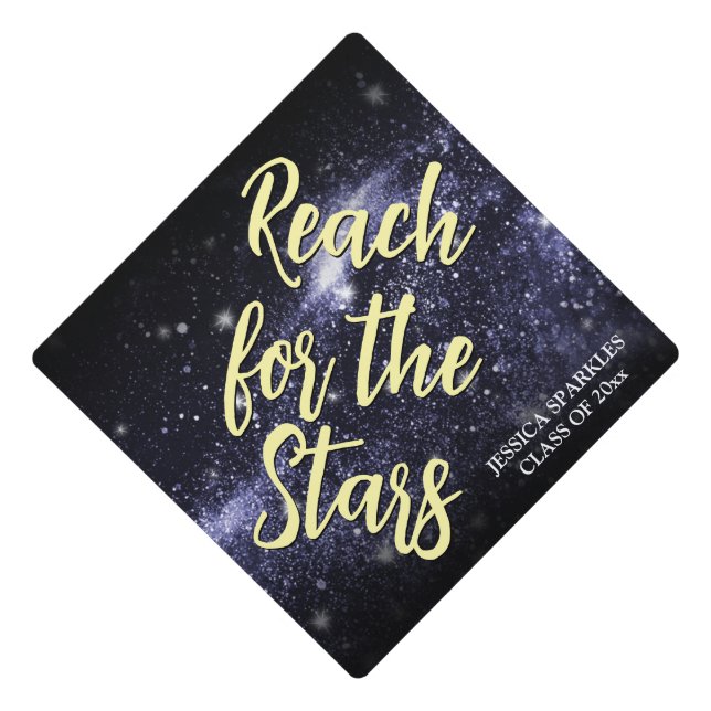 Toque De Diplômé Atteindre pour les étoiles Nom personnalisé galaxi (Devant)