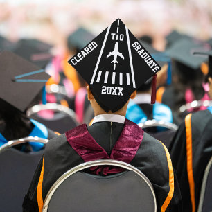 Toque De Diplômé Autorisé à atterrir Année Avion Piste Aviation