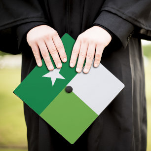 Toque De Diplômé Bac de graduation Green Texas State Flag Topper