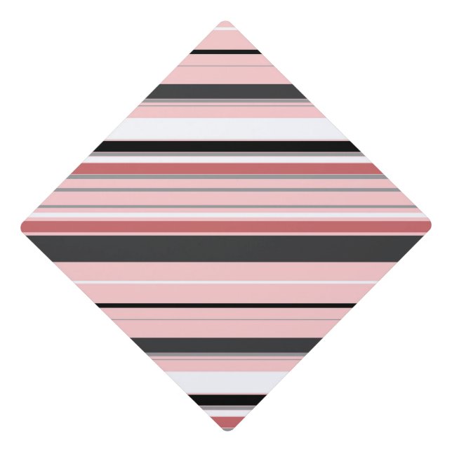Toque De Diplômé Bandes roses gris mignonnes (Devant)