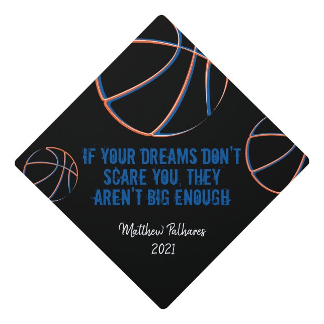 Toque De Diplômé Basketball Dreams Graduation Cap Topper (Devant)